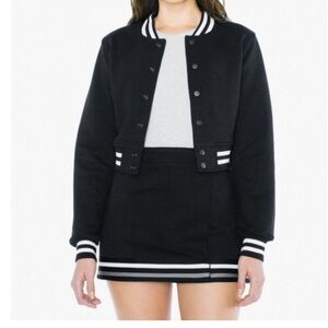 American apparel cropped varsity jacket size xl